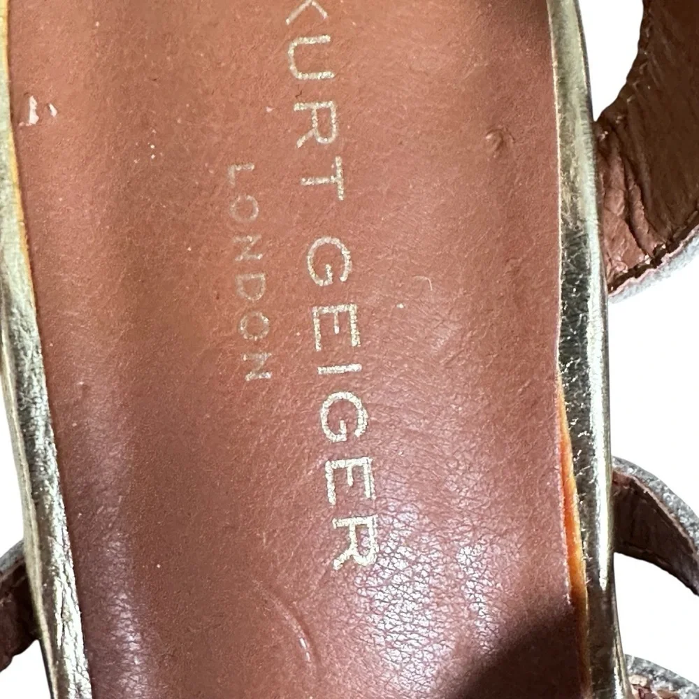 Kurt Geiger Metallic Gold Bling Block Heel Sandals Party Pagent kids girls 2/33